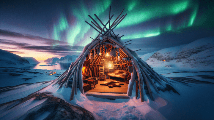 Übernachtung in einer traditionellen Inuit-Hütte