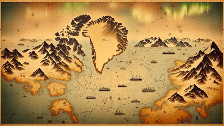 Routen für eine Kreuzfahrt um Grönland